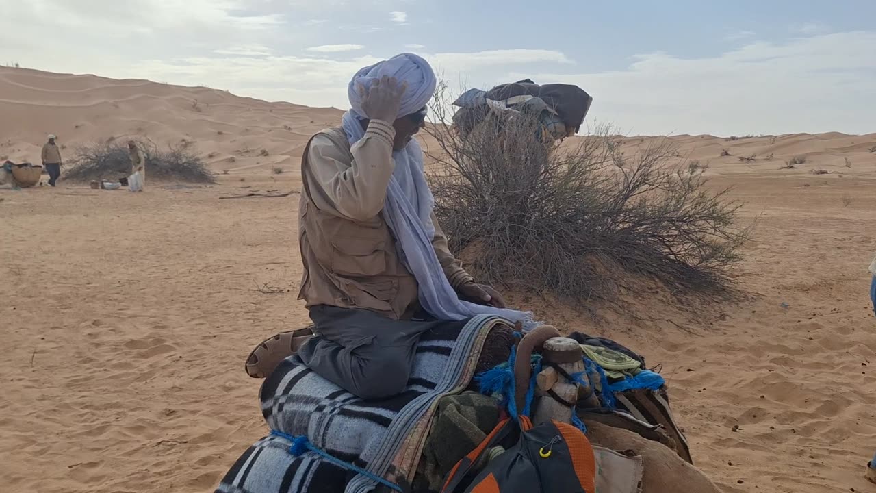Mohammed mounts a camel April 6, 2025