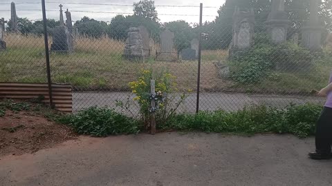 Carmenitas cross was removed leaving her as a sunken unmarkedv hole
