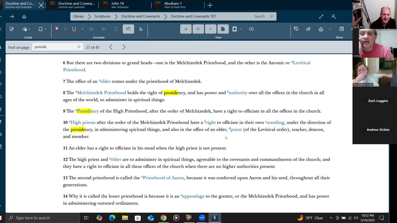 Scripture Study 2025-05-19 Priesthood