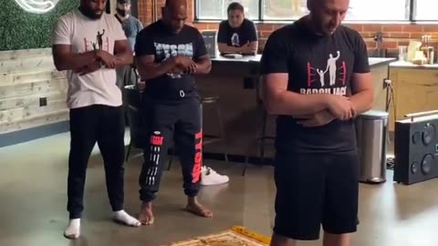 Legendary boxer Mike Tyson was seen praying.