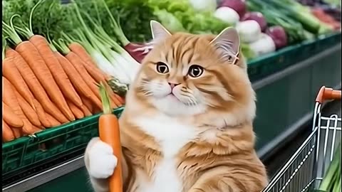 😺 Orange Cat Goes Grocery Shopping! 🛒🥫