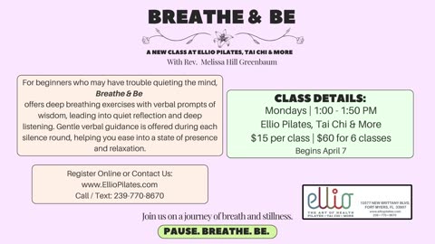 🌬️ Breathe and Be – A Healing Journey with Rev. Melissa Hill Greenbaum