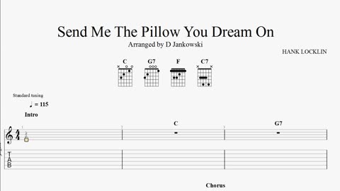 Guitar tabs for Send Me the Pillow You Dream On