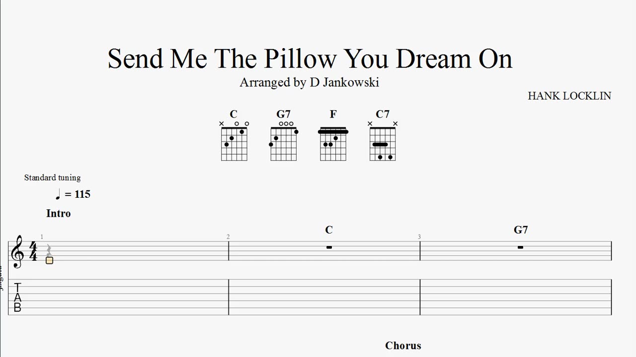 Guitar tabs for Send Me the Pillow You Dream On