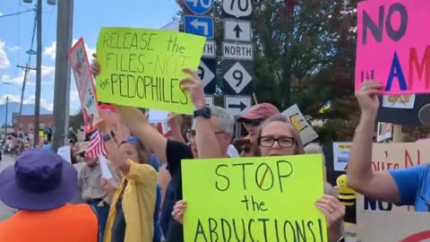 This is the "No Kings" protest in Black Mountain NC near Asheville.
