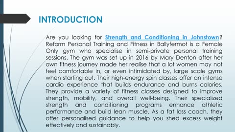 Are you looking for Strength and Conditioning in Johnstown?