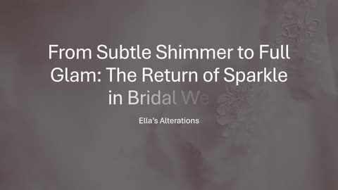 💎 From Subtle Shimmer to Full Glam: The Return of Sparkle in Bridal Wear.💎