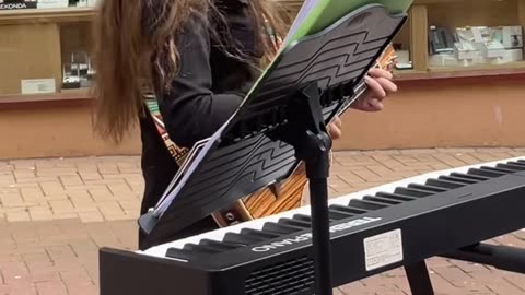 Performing in HMV and busking in Blackpool