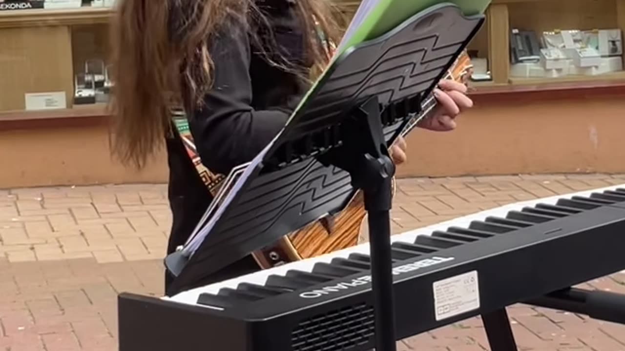 Performing in HMV and busking in Blackpool