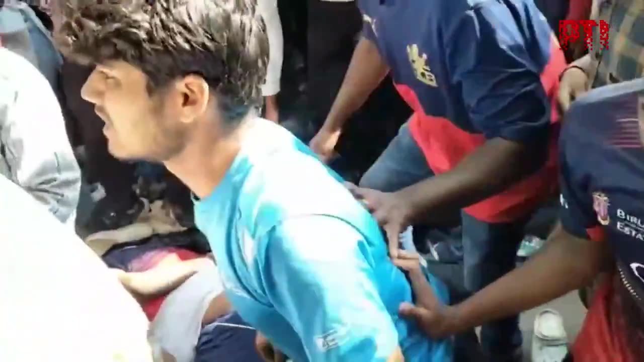 Visuals of stampede that broke out near the Chinnaswamy Cricket Stadium