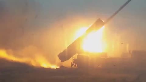 Ukraine War - Multiple Rocket Launcher System Uragan Firing