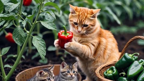 #CuteCat Survival: Mama Cat & Kitten’s Mountain Fishing and Wild Cooking | #CatMom Nature Life 🏞️🐈🐾