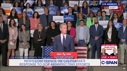 Gavin Newsom not happy about ICE being right outside his redistricting speech