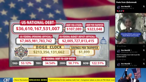 DOGE Clock Live: US Debt Tracker, Musk Tweets, DOGE Savings & Breaking News