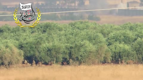 Syrian War Menagh airbase Konkurs ATGM vs unknown target (allegedly a tank), miss 2013.06.24