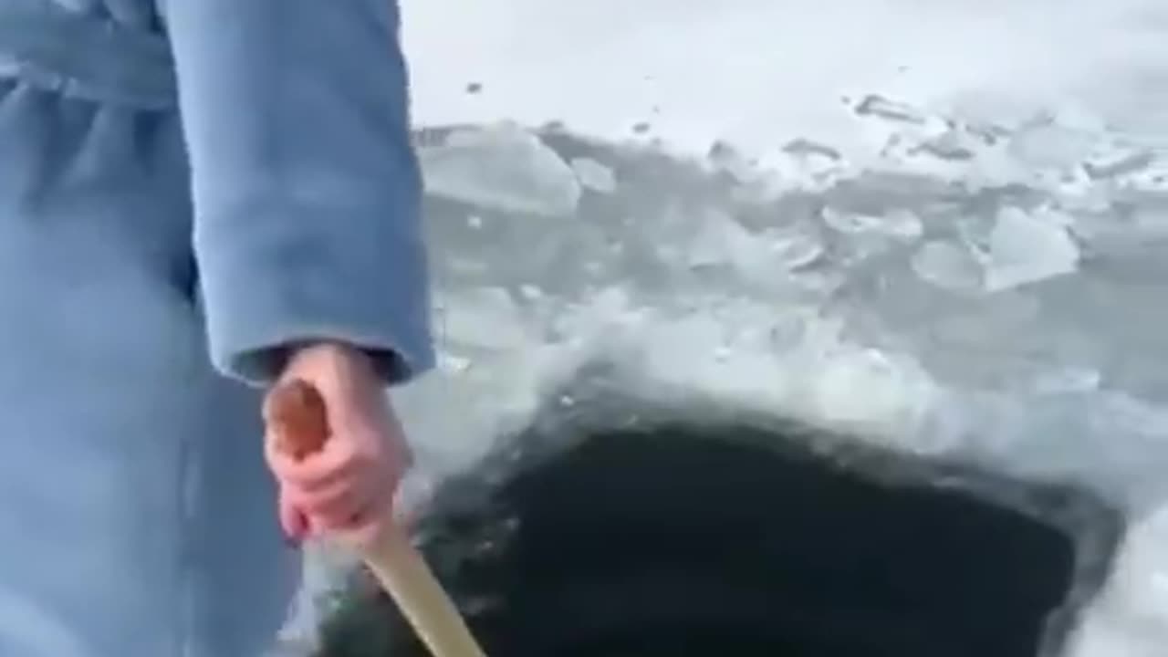A man jumped into an ice hole and drowned.