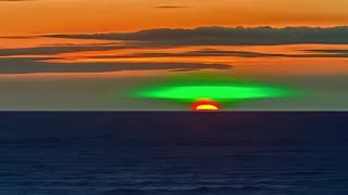 Green Flash filmed during Sunset