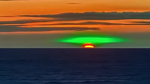 Green Flash filmed during Sunset