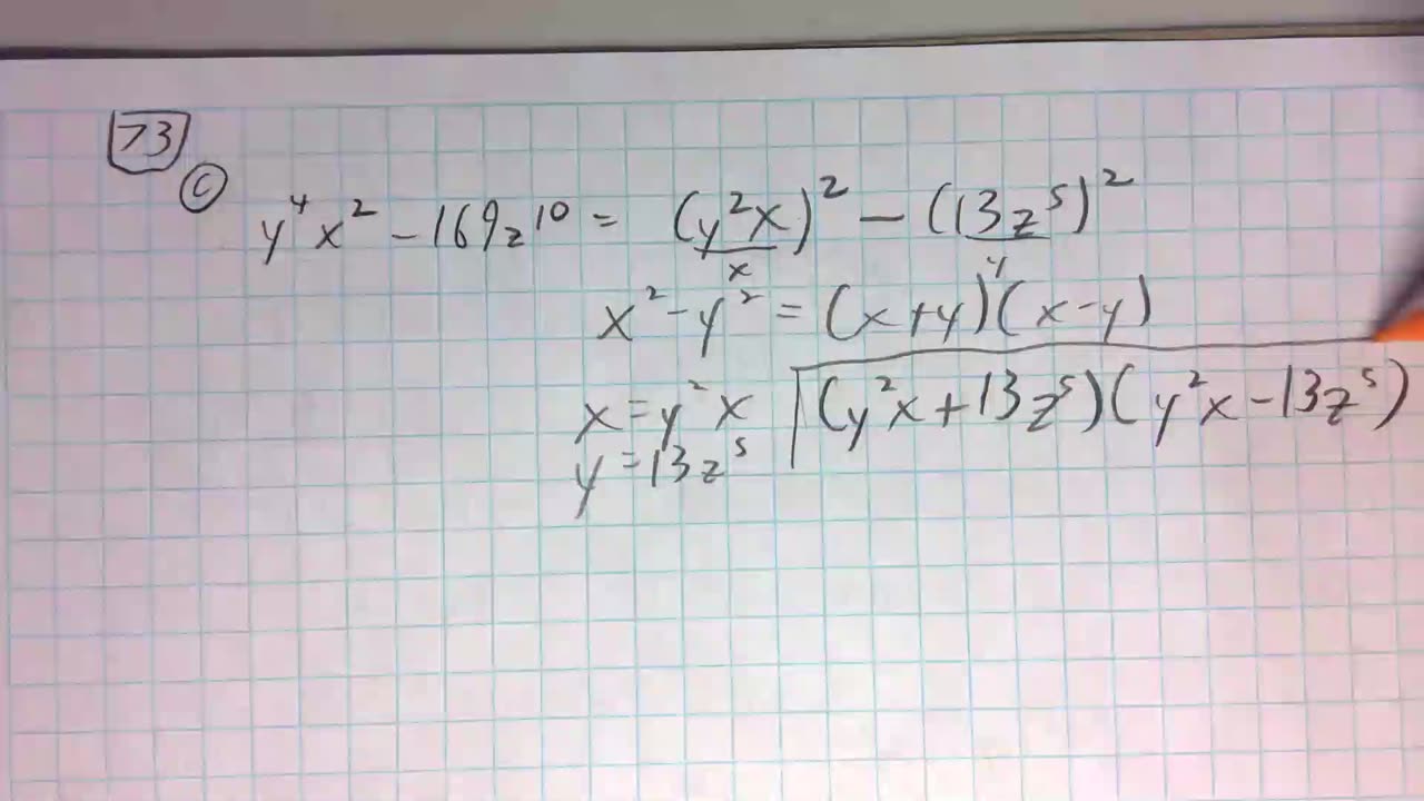 Saxon Algebra 1 Lesson 73 (c)
