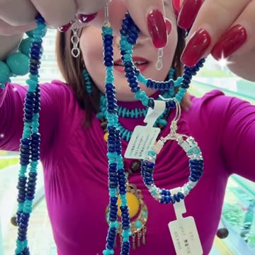 20250803-4 Natural Turquoise Sterling Treatment Lapis Lazuli Set Paint Mysterious Dreams