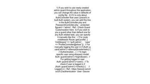 how to set new guard for auth controller in laravel