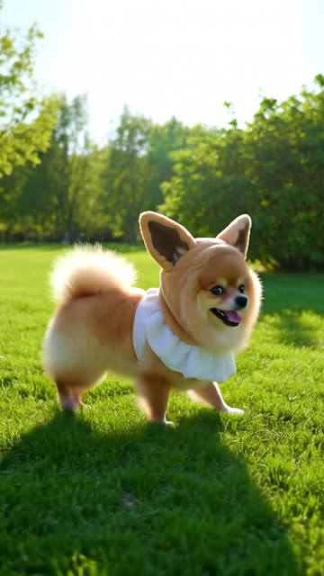 Pomaranian Dressed as Eevee