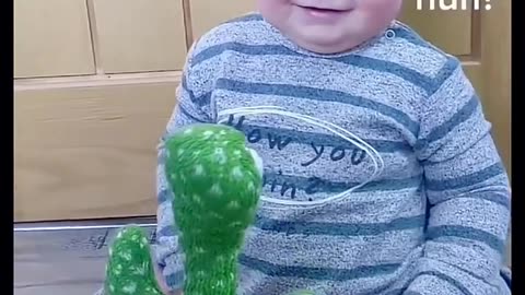 Babies’ Funny and Tearful Reactions to Cactus Toy