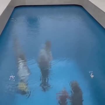"Swimming Pool" a "trompe-l'œil" an optical illusion made with 10 cm of water, by Leandro Erlich.