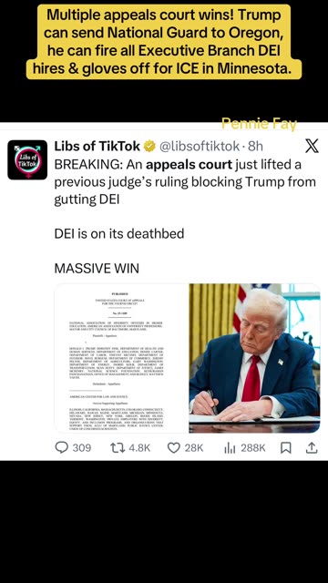 Trump wins multiple Appeals: Oregon, Minnesota & DEI