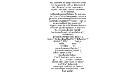 How do you set the badge position with reCAPTCHA v3