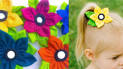 DIY Fabric Flower Ponytail | Easy Hair Accessory Making 🌸✨