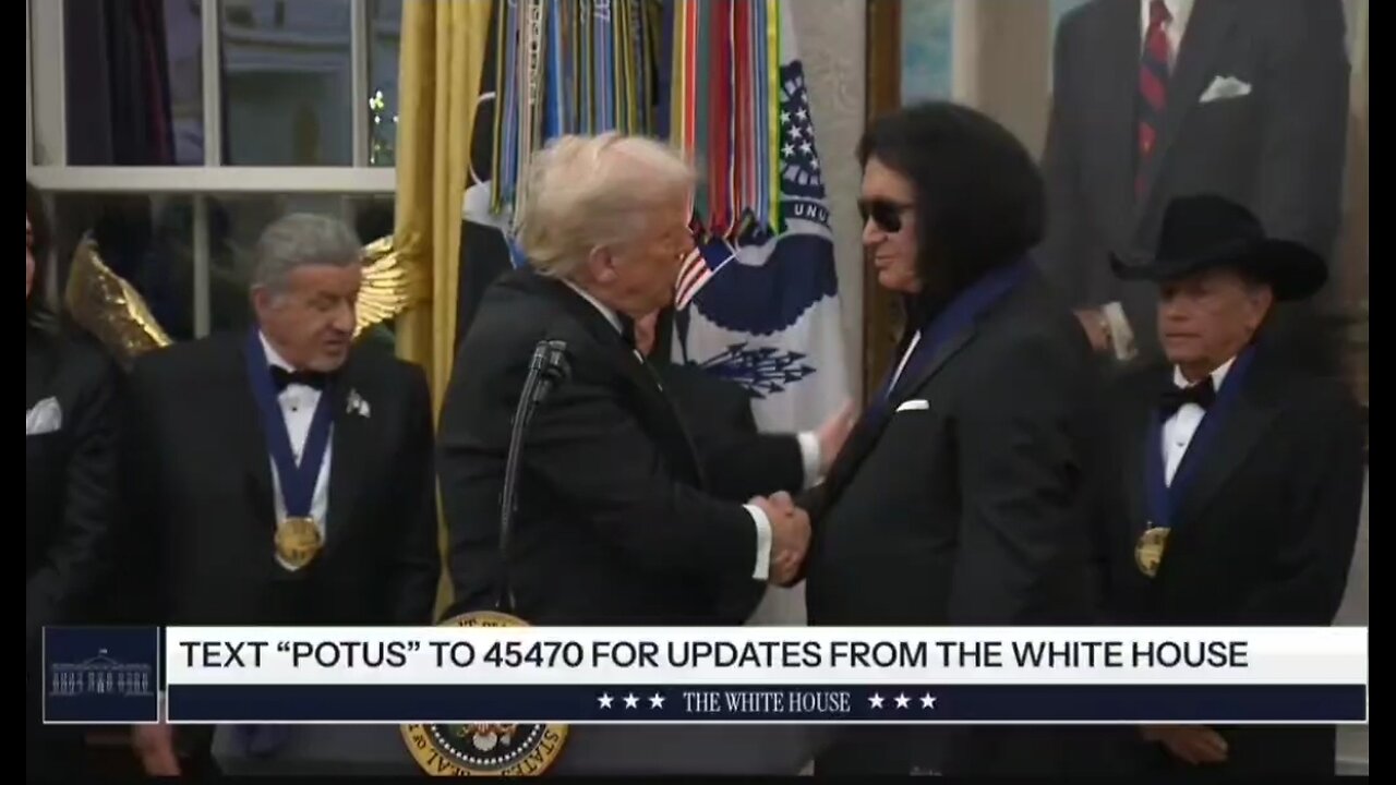 Trump Awards Medals To The Kennedy Center Honorees In The Oval Office