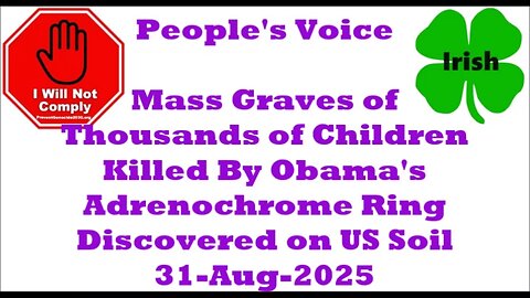 Mass Graves of Thousands of Children Killed By Obama's Adrenochrome Ring Discovered 31-Aug-2025