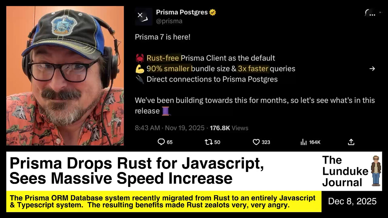 Prisma Drops Rust for Javascript, Sees Massive Speed Increase