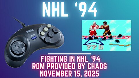 Testing NHL '94 Genesis ROM with Fighting! Footage from Nov 15, 2025