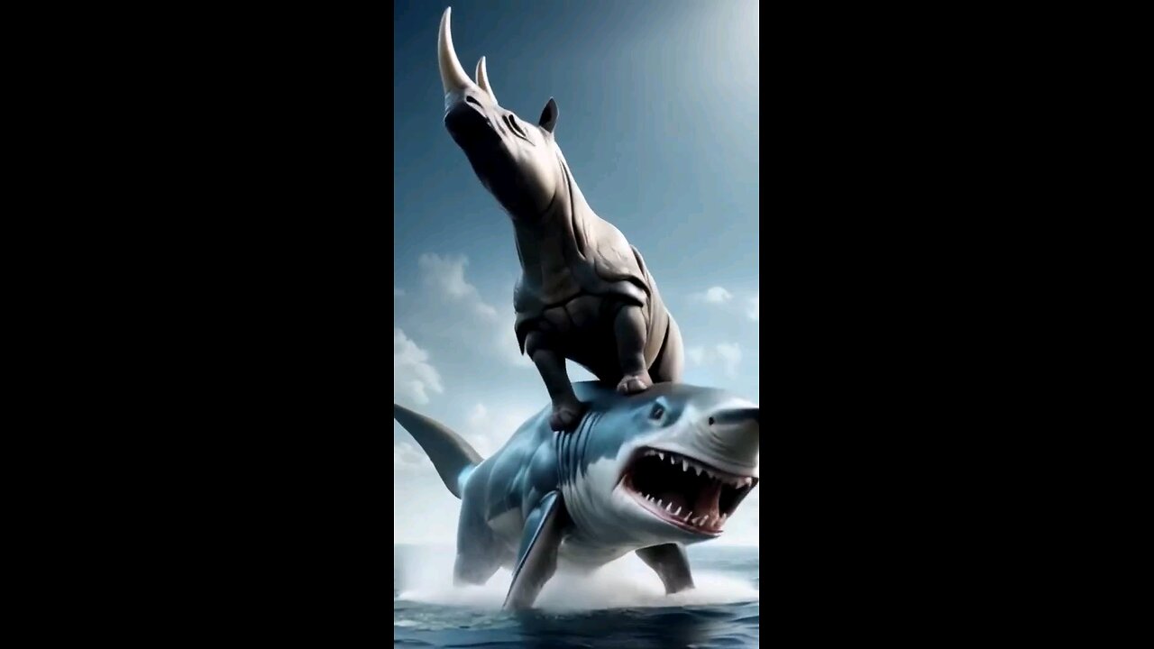 combination of a shark and wild animal