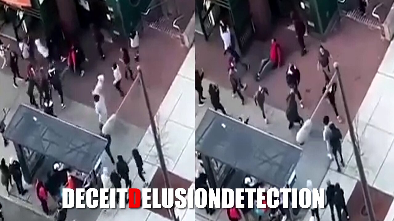 A large mob of black people violently assaults a white man on Temple University's Campus