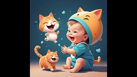 Baby fart and cat laughing