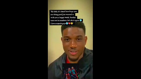 AMAD MESSAGE TO MANCHESTER UNITED FSNS BEFORE MANCHESTER DERBY ON SUNDAY