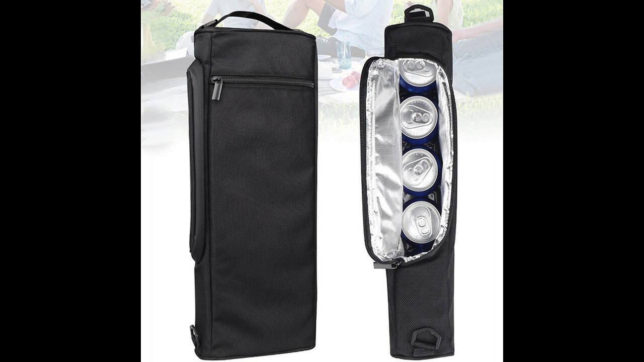 Insulated Cooler Bag, Holds 6 Cans of Beer or 2 Bottles of Wine, with A Detachable Shoulder Strap