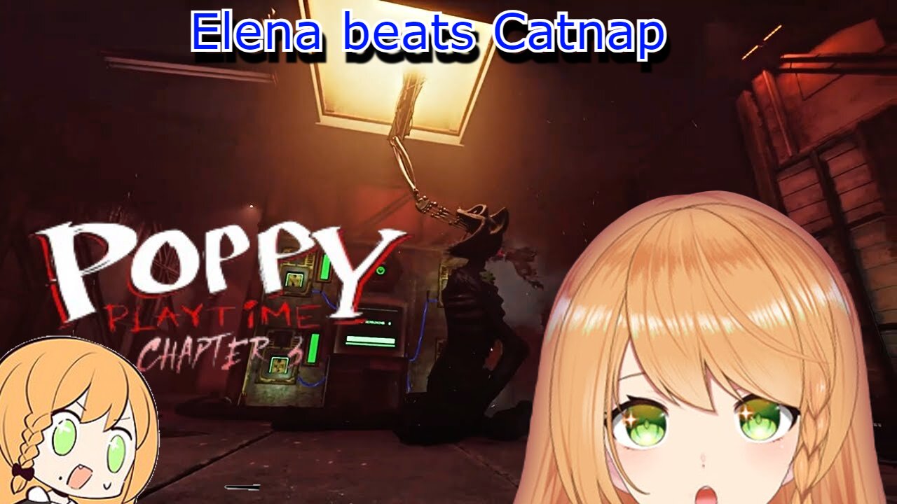Vtuber Elena Yunagi reacts to defeating Catnap - Poppy Playtime Chapter3