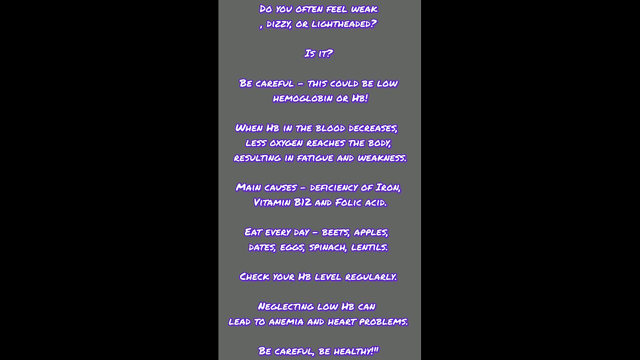 low hemoglobin what happens