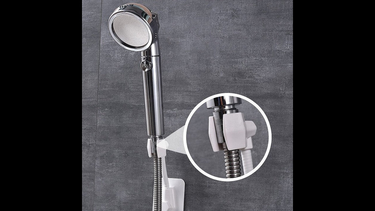 Adjustable Wall Mount Shower Head Holder, with No Drilling Installation & 360 Degrees Flexible