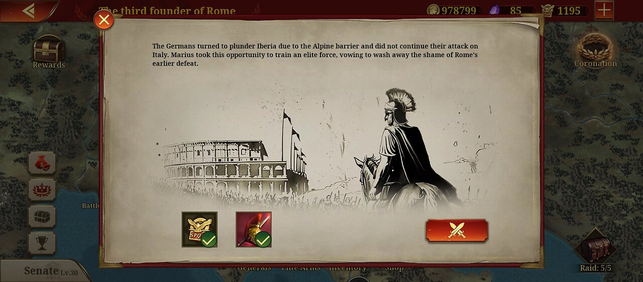 Great Conqueror Rome: Rise of Monarchs: Triumphator: The third founder of Rome: Gaius Marius V1