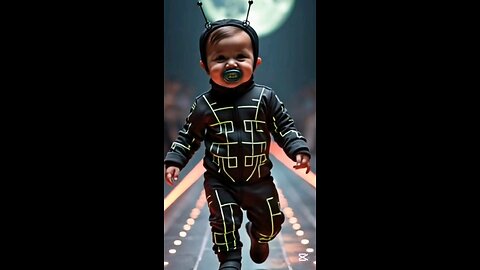 AI Fashion Babies: Neon Runway Vibes!👶✨ #cute #shorts
