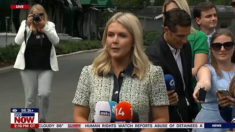 White House Press Secretary Karoline Leavitt speaks to reporters