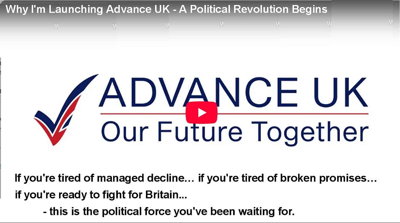 Why I'm Launching Advance UK - A Political Revolution Begins