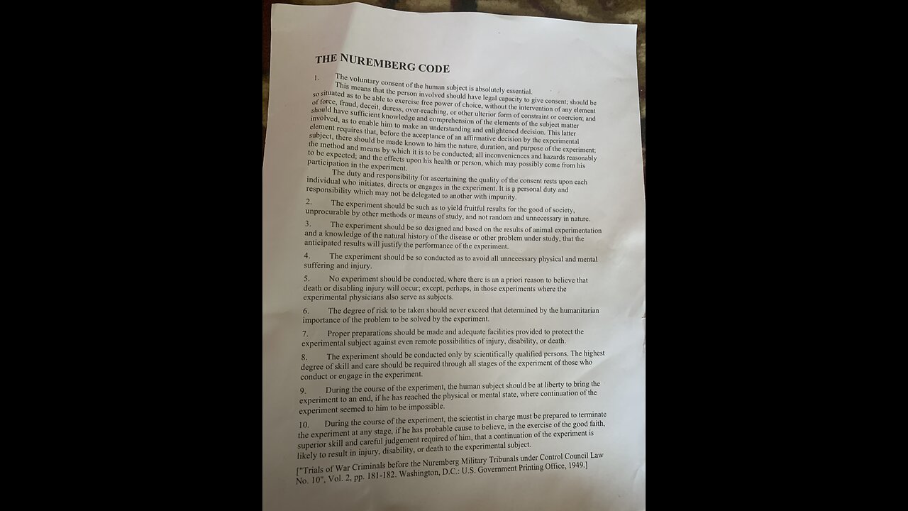 The Nuremberg Code with Susan Pierce of Eden’s Living TV - stop the experiment now -!!