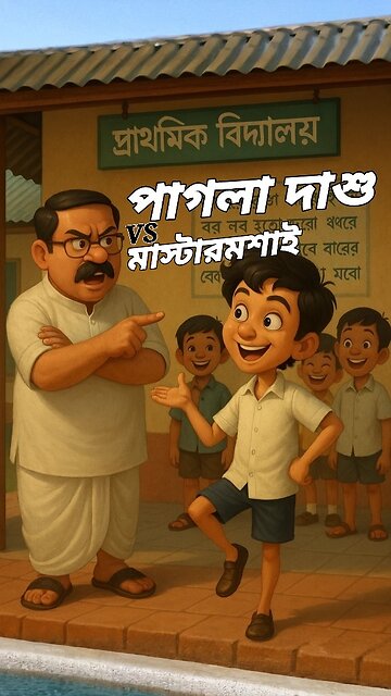 পাগলা দাশুর কাণ্ড! মাস্টারমশাই ও দাশু | Funny Bengali Animation