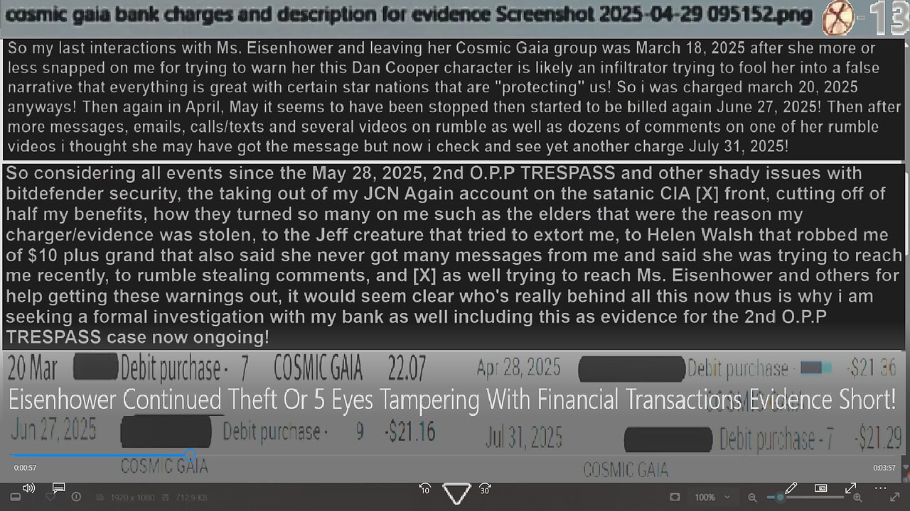 Eisenhower Continued Theft Or 5 Eyes Tampering With Financial Transactions Evidence Short!
